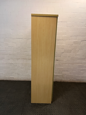 Light Wood Grain Two-Door Tall Wardrobe — Good Working Order