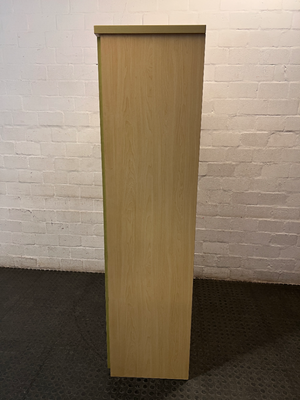 Light Wood Grain Two-Door Tall Wardrobe — Good Working Order