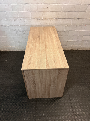 Light Wood Three-Door Top Cupboard — No back board