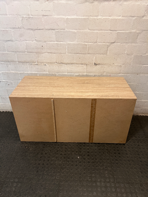 Light Wood Three-Door Top Cupboard — No back board