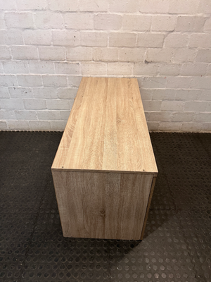 Light Wood Three-Door Top Cupboard — No back board