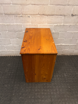 Textured Wood 3-Drawer Bedside Table