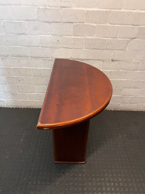 Mahogany-Toned Semi-Circular Office Desk - 2ndhandwarehouse.com
