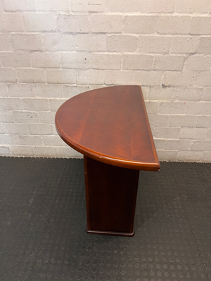 Mahogany-Toned Semi-Circular Office Desk - 2ndhandwarehouse.com