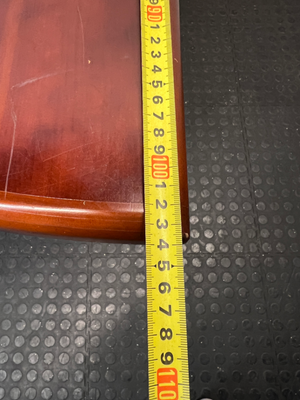 Mahogany-Toned Semi-Circular Office Desk - 2ndhandwarehouse.com