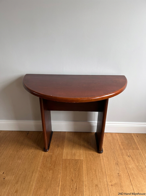 Mahogany-Toned Semi-Circular Office Desk - 2ndhandwarehouse.com
