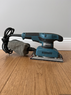 Makita Corded Teal Orbital Sander with Dust Bag — Working Order; Fair Condition