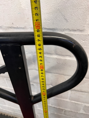 Manual Red Steel Pallet Jack Utility Trolley — Used; Fair Condition