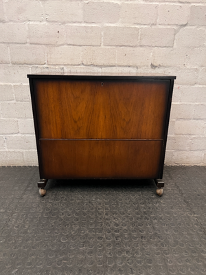 Mid-Century Style Wooden Drinks Trolley on Castors — Used; Fair Condition