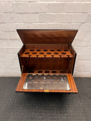 Mid-Century Style Wooden Drinks Trolley on Castors — Used; Fair Condition