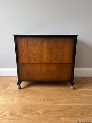 Mid-Century Style Wooden Drinks Trolley on Castors — Used; Fair Condition