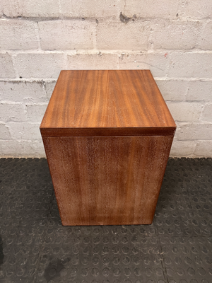 Minimalist Brown Wood Single Drawer Bedside Table — Secondhand Brown Bedside Table