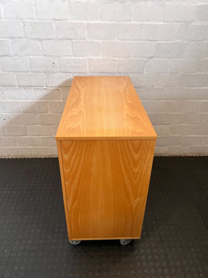 Mobile Wood Storage Cabinet on Wheels