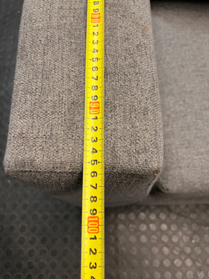 Modern 3 Seater Grey Fabric Couch with Metal Legs — Good Working Order