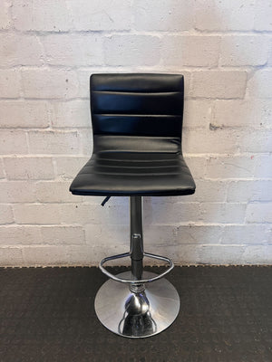 Modern Black Faux Leather Adjustable Bar Stool - 2ndhandwarehouse.com