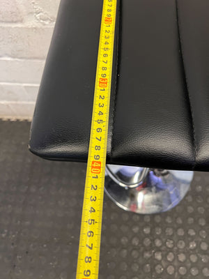 Modern Black Faux Leather Adjustable Bar Stool - 2ndhandwarehouse.com