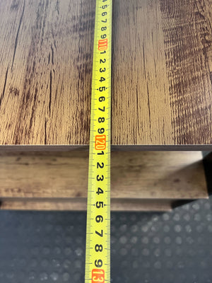 Modern Black and Wood Desk with Shelves – Minimalist Style