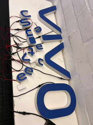 Modern Blue Neon Sign – VIVO – Wall Decor with Minor Wear