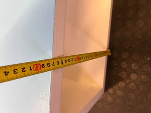 Modern Blue and White Rectangular Coffee Table with Minimal Wear