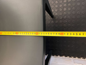 Modern Dark Grey Plastic Dining Chair with Minor Scratches