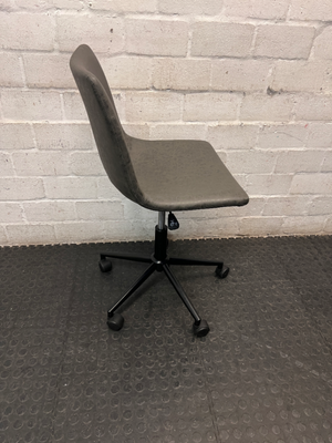 Modern Dark Grey Pleather Mid-Back Office Chair — Clean and Tested