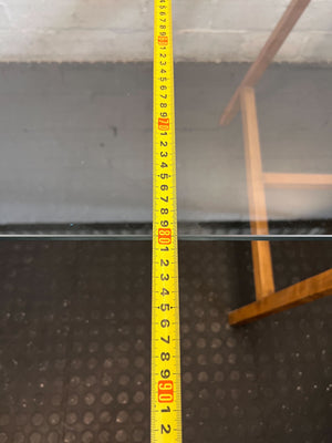 Modern Glass Top Trestle Table