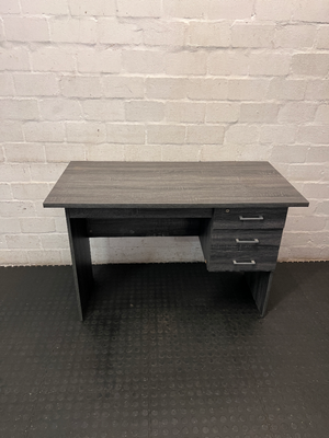 Modern Grey 3-Drawer Desk - Minor Bottom Corner Wear - 2ndhandwarehouse.com