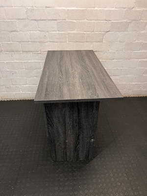 Modern Grey 3-Drawer Desk - Minor Bottom Corner Wear - 2ndhandwarehouse.com