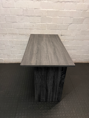 Modern Grey 3-Drawer Desk - Minor Bottom Corner Wear - 2ndhandwarehouse.com