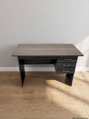 Modern Grey 3-Drawer Desk - Minor Bottom Corner Wear - 2ndhandwarehouse.com