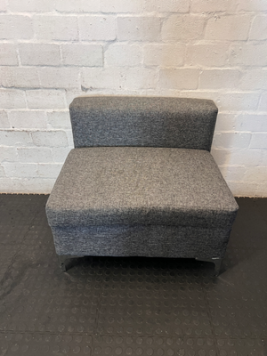 Modern Grey Armless Fabric Armchair with Chrome Legs - 2ndhandwarehouse.com