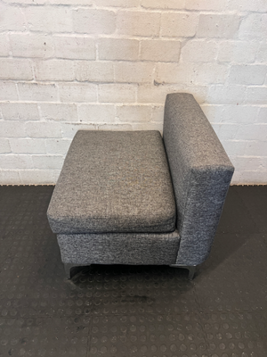 Modern Grey Armless Fabric Armchair with Chrome Legs - 2ndhandwarehouse.com