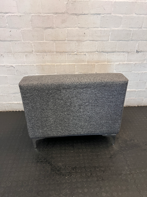 Modern Grey Armless Fabric Armchair with Chrome Legs - 2ndhandwarehouse.com