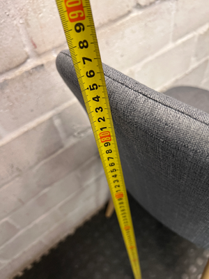 Modern Grey Fabric Dining Chair with Wooden Legs - 2ndhandwarehouse.com