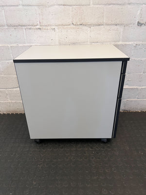 Modern Grey Mobile 3-Drawer Filing Cabinet with Lock - 2ndhandwarehouse.com