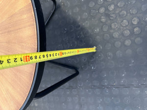 Modern Industrial Round Side Table with Metal Base