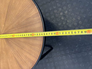 Modern Industrial Round Side Table with Metal Base