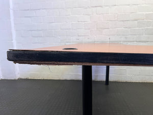 Modern L-Shaped Desk in Oak Finish with Minor Scratches - PRICE DROP
