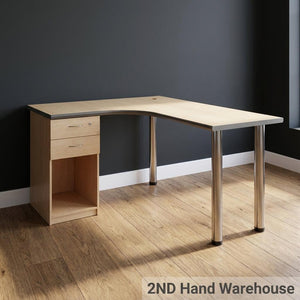 Modern L-Shaped Office Desk with Storage