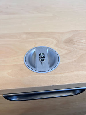 Modern Light Wood 3-Drawer Filing Cabinet with Power Grommet