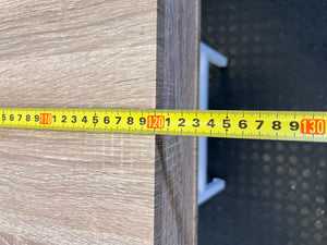 Modern Light Wood & White Compact Desk with Storage