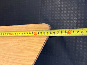 Modern Triangle-Shaped Light Oak Table with Black Legs - Minor Wear