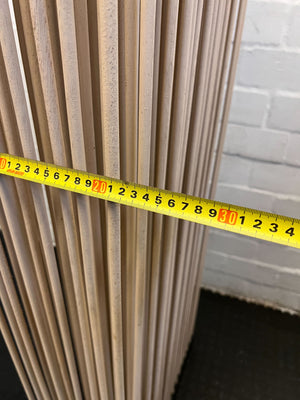 Modern Vertical Slat Room Divider – Natural Wood Finish