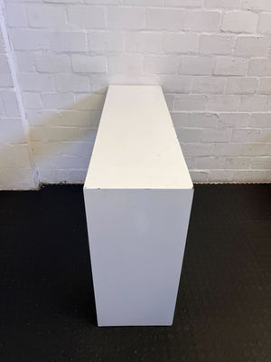 Modern White Console Table with Minor Scratches