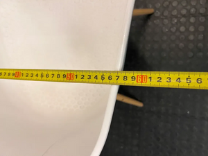 White Moulded Plastic Chair with Wood Legs