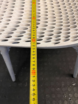 Modern White Perforated Plastic Chair with Metal Legs