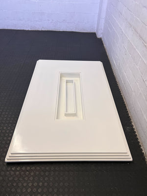 Modern White Table Top with Center Glass Slot (Glass Missing)