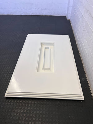 Modern White Table Top with Center Glass Slot (Glass Missing)