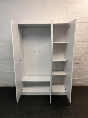 Modern White Three-Door Wardrobe