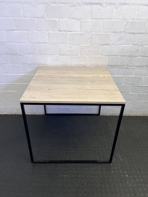 Modern Wood-Look & Metal Accent Table